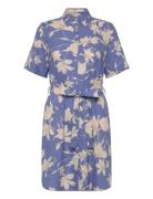 Reg Linen Floral Print Shirt Dress Blue GANT