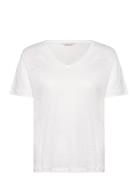 Reg Linen V-Neck Ss T-Shirt White GANT