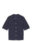 Vmluxlight Pointelle 2/4 Pol Ck Pull. Navy Vero Moda