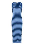 2X2 Cotton Stripe Ama Dress Blue Mads Nørgaard