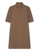 Esgrass Ss Dress Short F Brown Enkel Studio