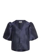 Cleo Pouf Sleeve Blouse Navy Malina