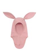 Balaclava Ears Cotton Rib Pink Huttelihut