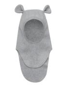 Balaclava Ears Cotton Fleece Grey Huttelihut