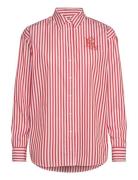 Relaxed Fit Striped Broadcloth Shirt Red Lauren Ralph Lauren