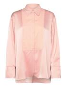Corinna Over D Satin Shirt Pink Malina