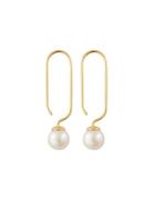 Pearl Drop Earhanger Gold Design Letters