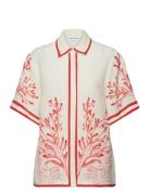 Gia Printed Short Sleeve Shirt Red Malina