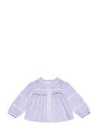 Striped Voile Blouse Blue Mango