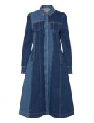 Long Sleeve Denim Dress, 2301 Denim Blue STINE GOYA