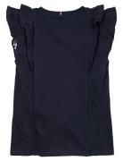 Broderie Anglaise Knit Top Ss Navy Tommy Hilfiger