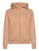 Reg Shield Logo Zip Hoodie Beige GANT