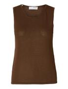 Slfmoon Sus Sl Knit Top B Brown Selected Femme