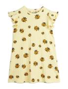 Ladybugs Aop Wing Dress Yellow Mini Rodini