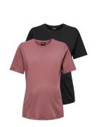 Olmonly Life S/S 2-Pack Top Jrs Pink Only Maternity