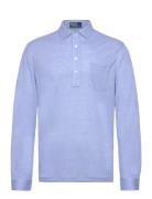 Linen Pique-Lsl-Psh Blue Polo Ralph Lauren