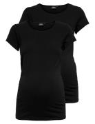 Olmlovely Life S/S Ck Top2Pack Noos Black Only Maternity