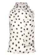Polka-Dot Wrap-Neck Blouse White Mango