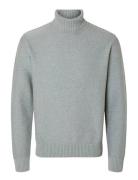 Slhaxel Ls Knit Roll Neck Noos Grey Selected