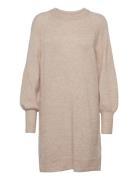 Slflulu Ls Knit Dress O-Neck Beige Selected