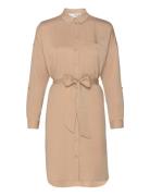 Slfkikki-Tonia Ls Short Dress B Beige Selected