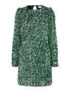 Slfcolyn Ls Short Sequins Dress B Green Selected