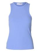 Slfanna O-Neck Tank Top Noos Blue Selected
