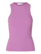 Slfanna O-Neck Tank Top Noos Purple Selected