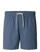 Slhcooper Seersucker Swimshorts Blue Selected
