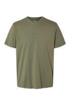 Slhaspen Print Ss O-Neck Tee Noos Green Selected