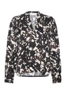 Slfjustine Ls Aop Top B Black Selected