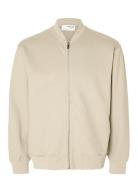 Slhmack Sweat Bomber Ls Noos Beige Selected