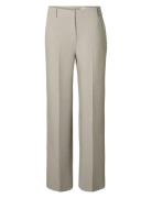 Slfrita Mw Wide Pant Mel Noos Beige Selected