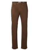 Slh196-Straight Ben Marlon Jeans Noos Brown Selected