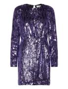 Slfari-Colyn Ls Short Sequins Dress B Purple Selected