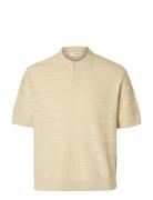 Slhfoam Ss Knit Relaxed Structure Polo Cream Selected