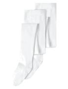 Nknpantyhose 2P Solid Noos White Name It