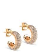 Luna Mini Sparkling Hoops Gold Enamel Copenhagen