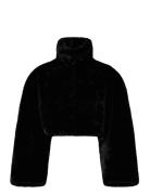 Faux Fur Crop Jacket Black ROTATE Birger Christensen