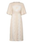 Rudy Embroidered Linen Midi Dress Beige Malina