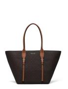 Lg Buckle Tote Brown Michael Kors