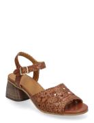 Sandals - Block Heels Brown ANGULUS
