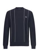 Pinstripe Sweatshirt Navy Fred Perry