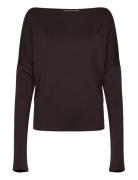 Drapy Long Sleeve Top Black Weekday