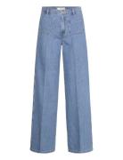 Wide Leg Jeans With Pockets Blue Mango