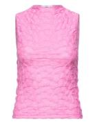 Fitted Top With Gathered Shoulder Pink Mango