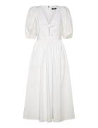 Puff Sleeve Midi Dress White ROTATE Birger Christensen