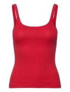 Close Fitted Ribbed Singlet Red Weekday