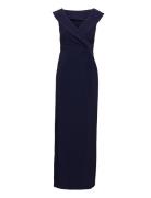 Jersey Off-The-Shoulder Gown Navy Lauren Ralph Lauren