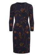 Print Jersey Three-Quarter-Sleeve Dress Patterned Lauren Ralph Lauren